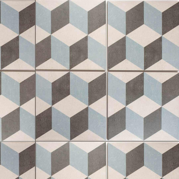 Prism 9"x9" Gray Porcelain Matte Tile