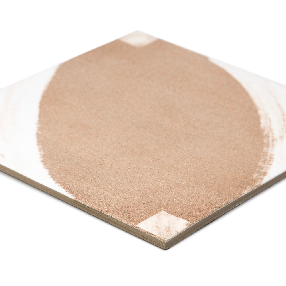 Reina Terracotta Oval 8"x8" Cotto Porcelain Matte and Shiny Tile
