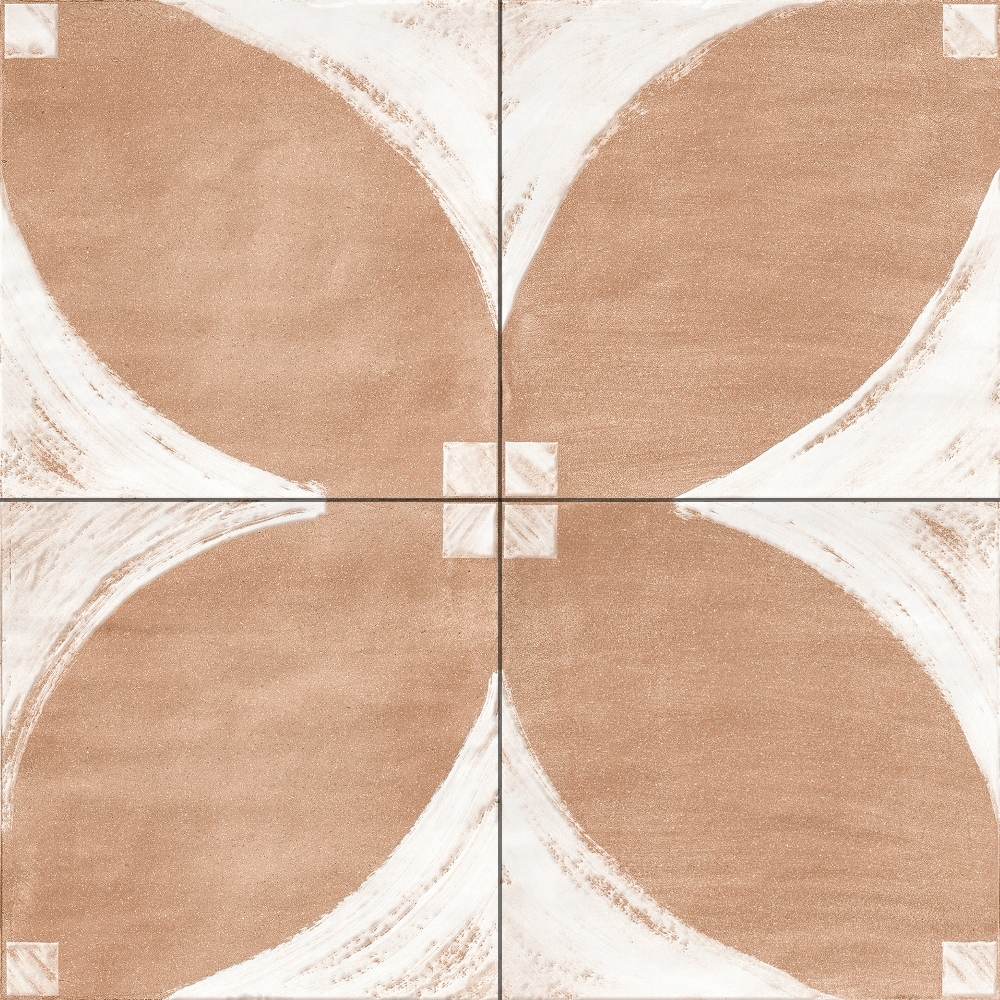 Reina Terracotta Oval 8"x8" Cotto Porcelain Matte and Shiny Tile