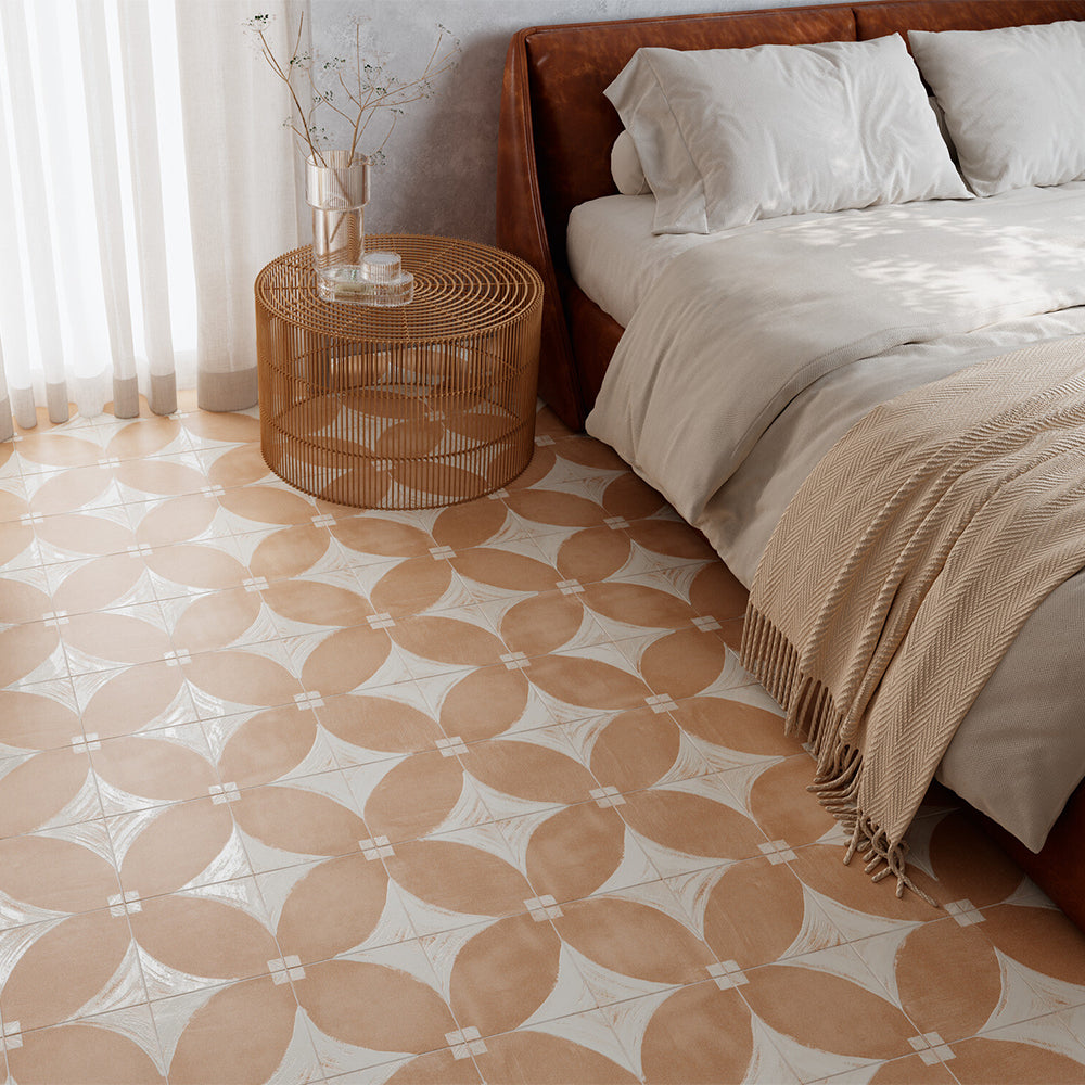 Reina Terracotta Oval 8"x8" Cotto Porcelain Matte and Shiny Tile