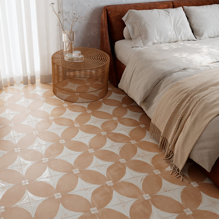 Reina Terracotta Oval 8"x8" Cotto Porcelain Matte and Shiny Tile