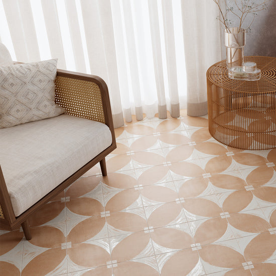 Reina Terracotta Oval 8"x8" Cotto Porcelain Matte and Shiny Tile