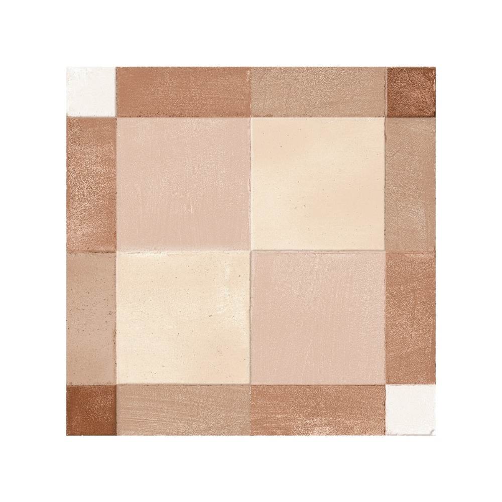 Reina Terracotta Plaid 8"x8" Cotto Porcelain Matte and Shiny Tile