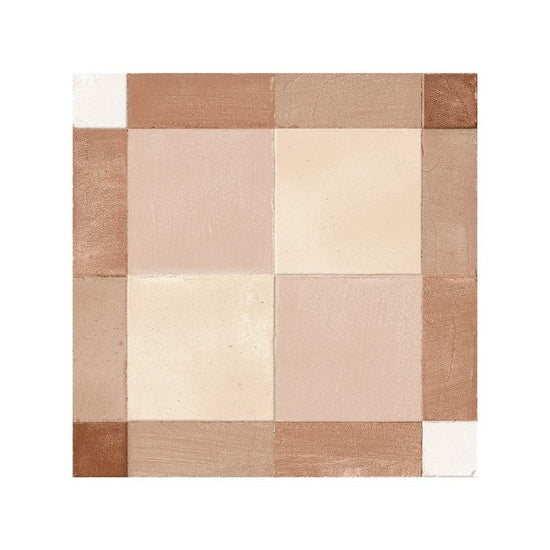 Reina Terracotta Plaid 8"x8" Cotto Porcelain Matte and Shiny Tile