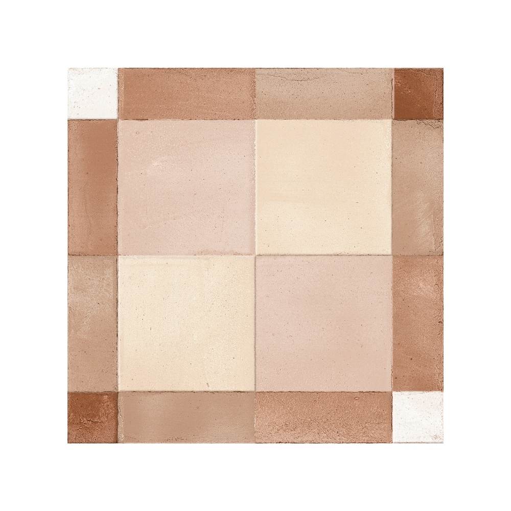 Reina Terracotta Plaid 8"x8" Cotto Porcelain Matte and Shiny Tile