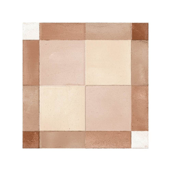 Reina Terracotta Plaid 8"x8" Cotto Porcelain Matte and Shiny Tile