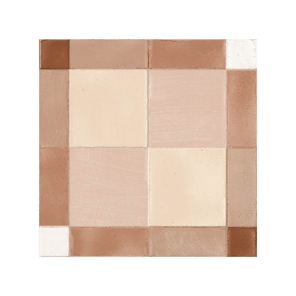 Reina Terracotta Plaid 8"x8" Cotto Porcelain Matte and Shiny Tile
