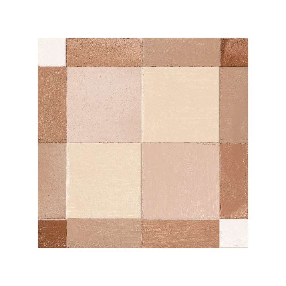 Reina Terracotta Plaid 8"x8" Cotto Porcelain Matte and Shiny Tile