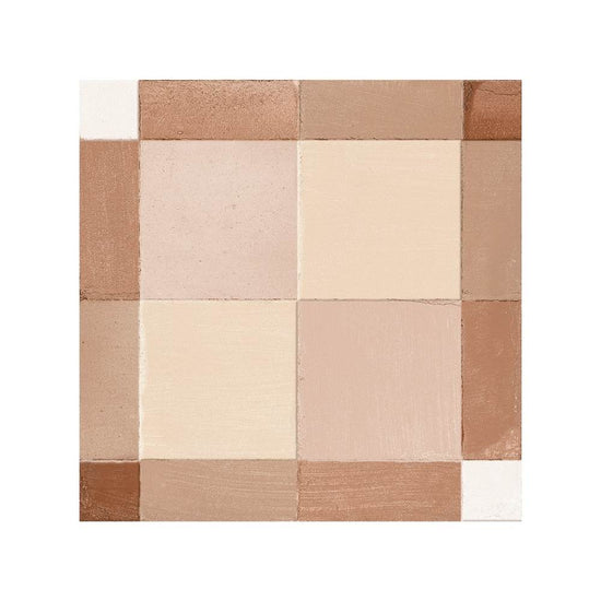 Reina Terracotta Plaid 8"x8" Cotto Porcelain Matte and Shiny Tile