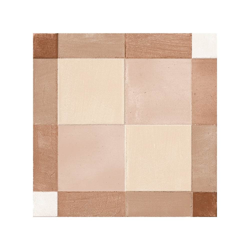 Reina Terracotta Plaid 8"x8" Cotto Porcelain Matte and Shiny Tile