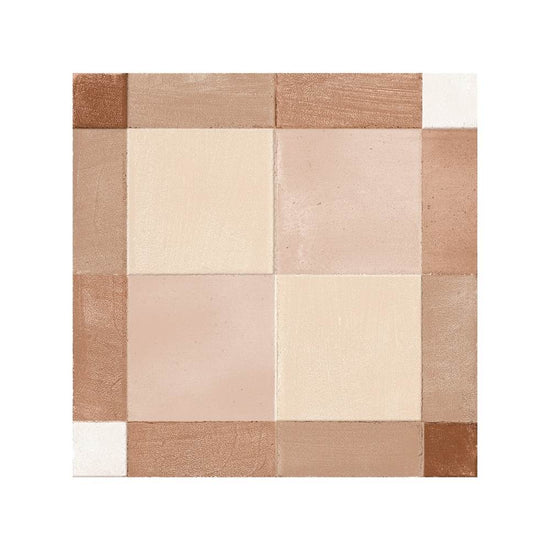 Reina Terracotta Plaid 8"x8" Cotto Porcelain Matte and Shiny Tile