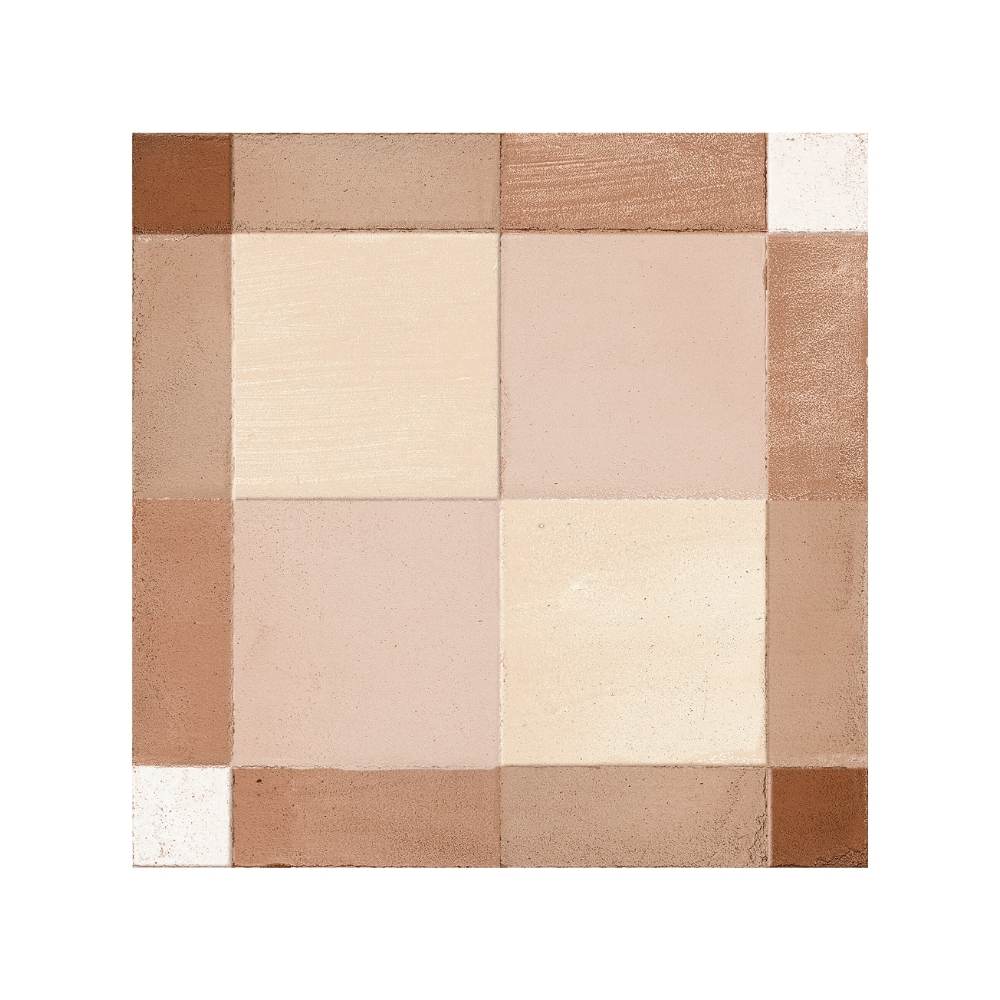 Reina Terracotta Plaid 8"x8" Cotto Porcelain Matte and Shiny Tile