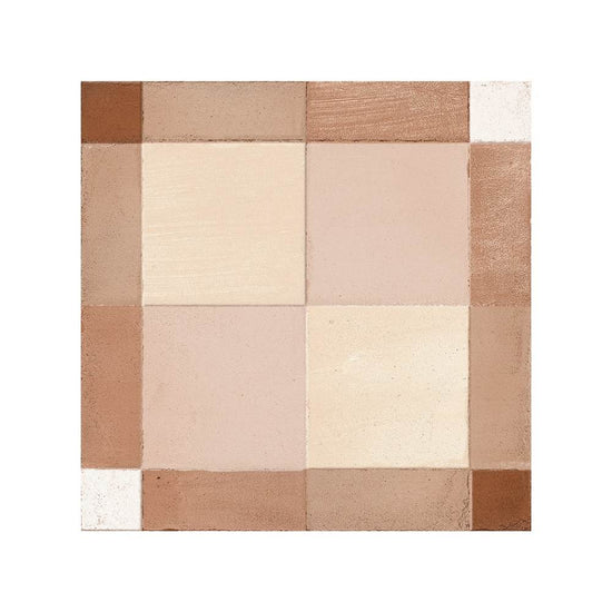 Reina Terracotta Plaid 8"x8" Cotto Porcelain Matte and Shiny Tile