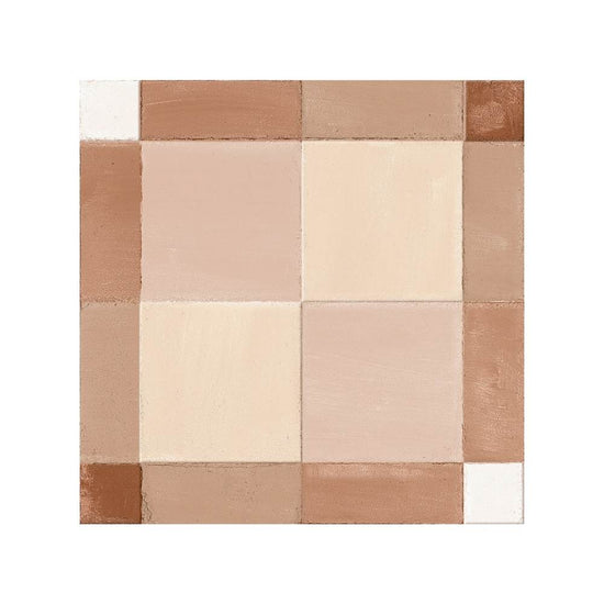 Reina Terracotta Plaid 8"x8" Cotto Porcelain Matte and Shiny Tile