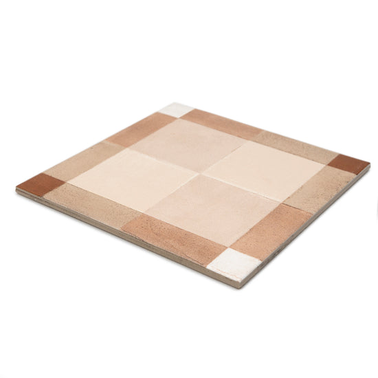 Reina Terracotta Plaid 8"x8" Cotto Porcelain Matte and Shiny Tile