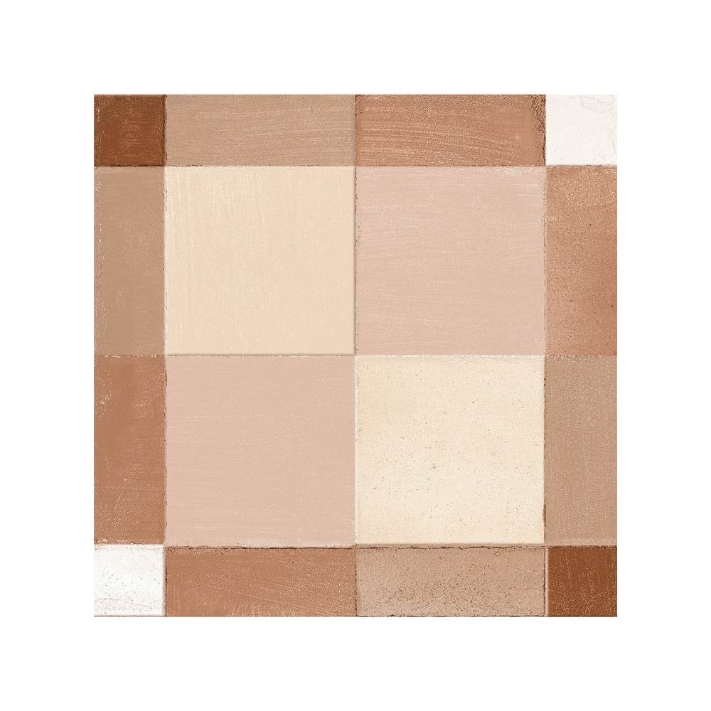 Reina Terracotta Plaid 8"x8" Cotto Porcelain Matte and Shiny Tile