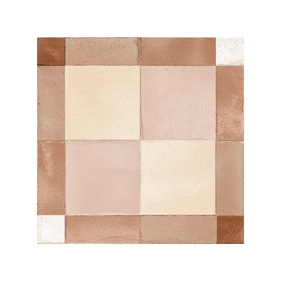 Reina Terracotta Plaid 8"x8" Cotto Porcelain Matte and Shiny Tile