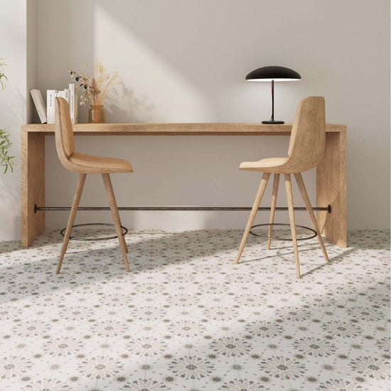 Dahlia 6" x 6" Beige Matte Porcelain Tile