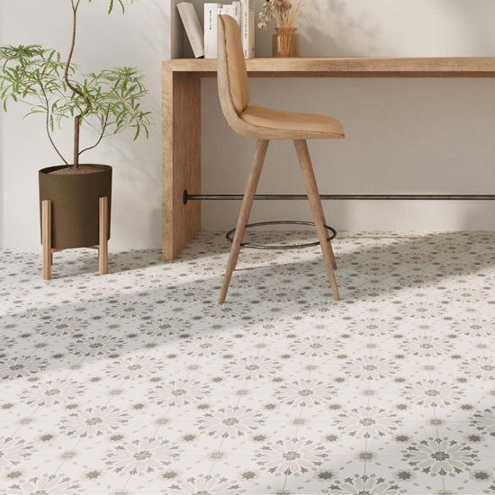 Dahlia 6" x 6" Beige Matte Porcelain Tile