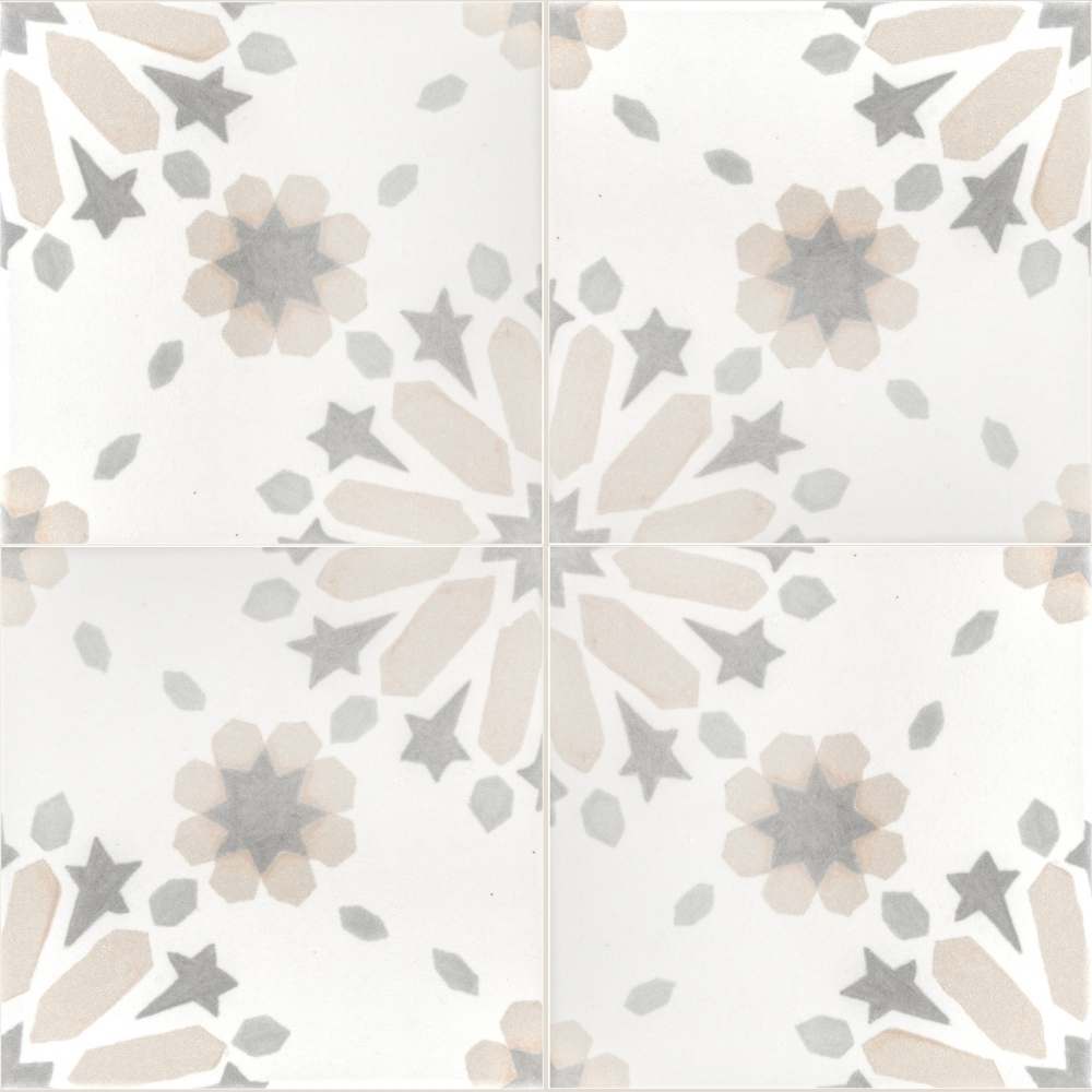 Dahlia 6" x 6" Beige Matte Porcelain Tile