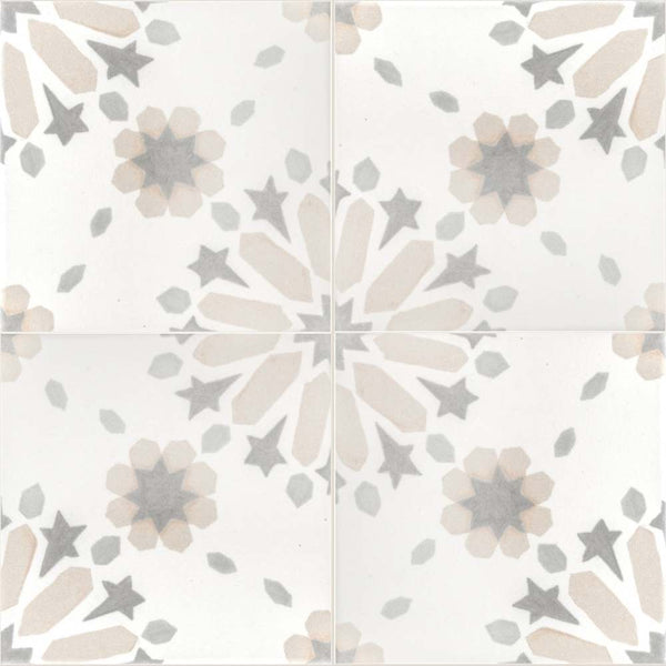 Dahlia 6" x 6" Beige Matte Porcelain Tile