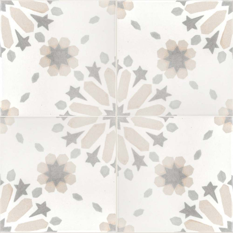 Dahlia 6" x 6" Beige Matte Porcelain Tile