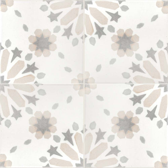 Dahlia 6" x 6" Beige Matte Porcelain Tile
