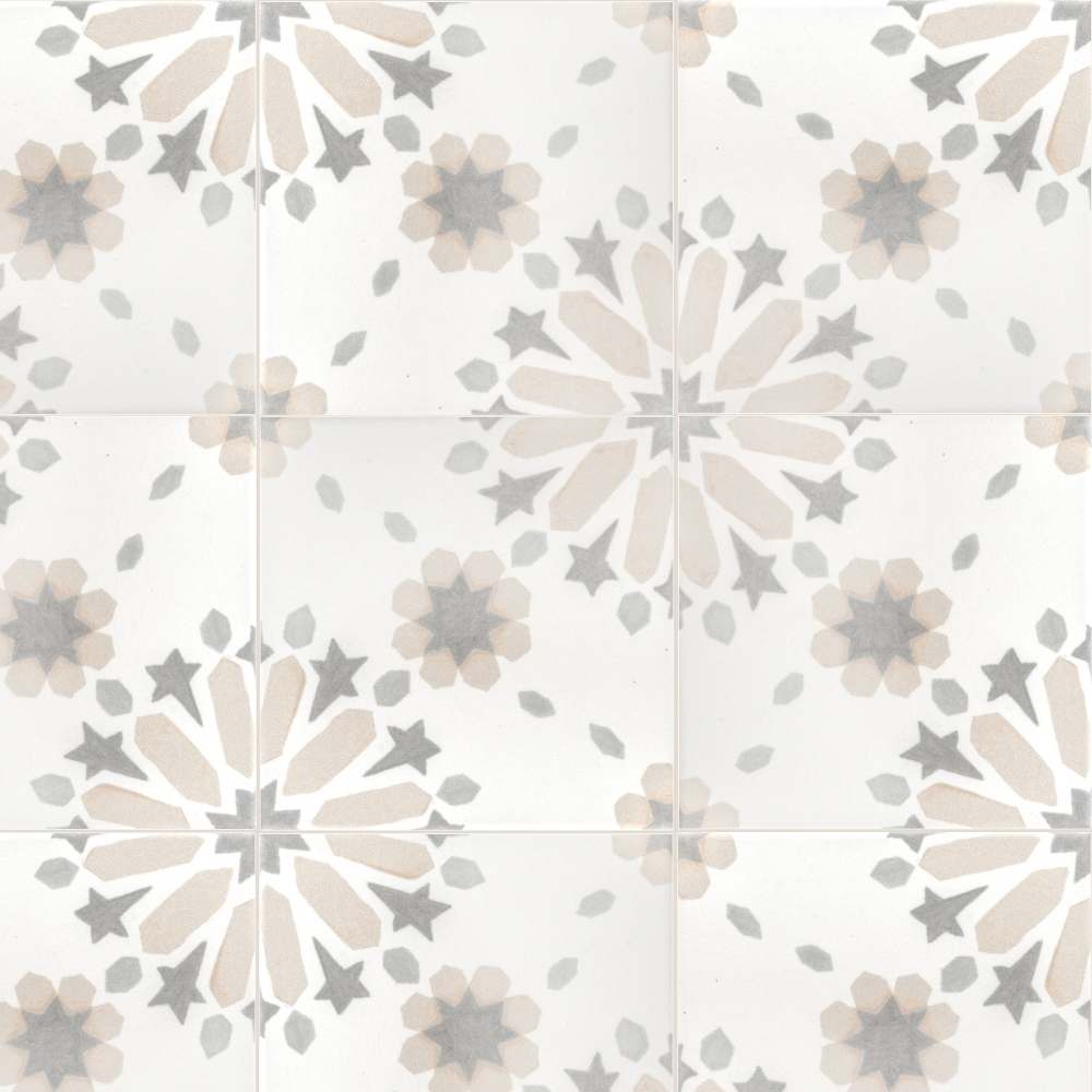 Dahlia 6" x 6" Beige Matte Porcelain Tile