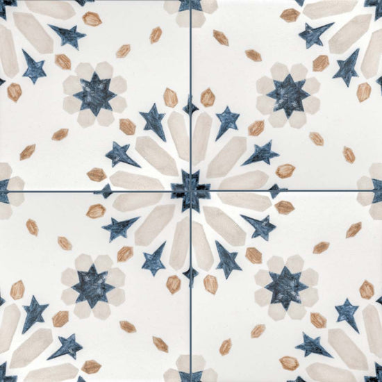 Dahlia 6" x 6" Blue Matte Porcelain Tile