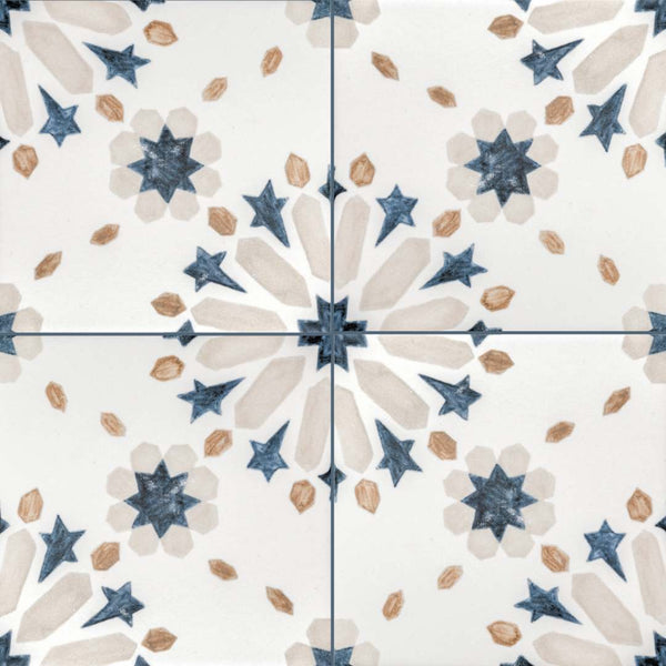 Dahlia 6" x 6" Blue Matte Porcelain Tile