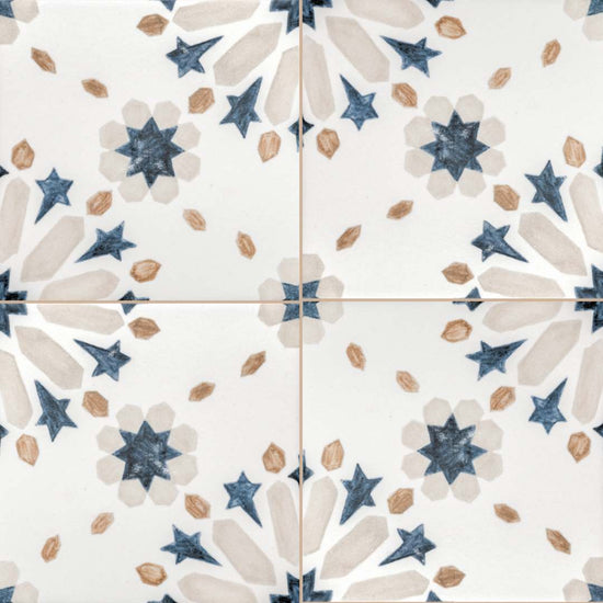 Dahlia 6" x 6" Blue Matte Porcelain Tile
