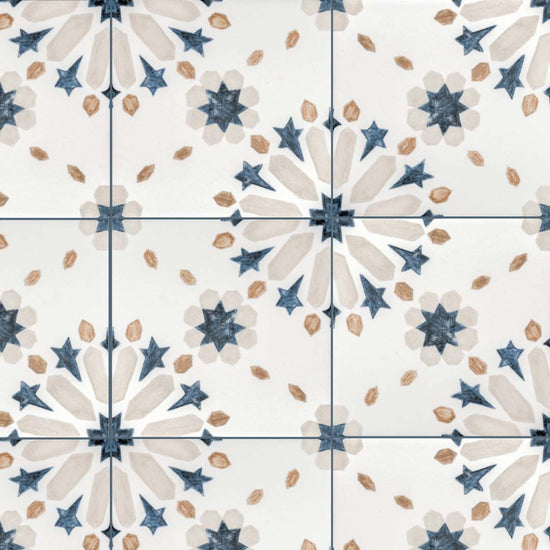 Dahlia 6" x 6" Blue Matte Porcelain Tile