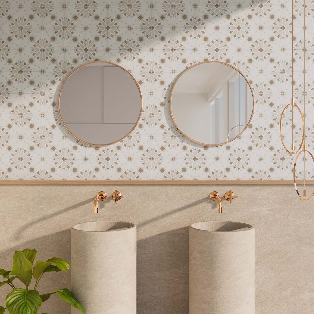 Dahlia 6" x 6" Grey Matte Porcelain Tile