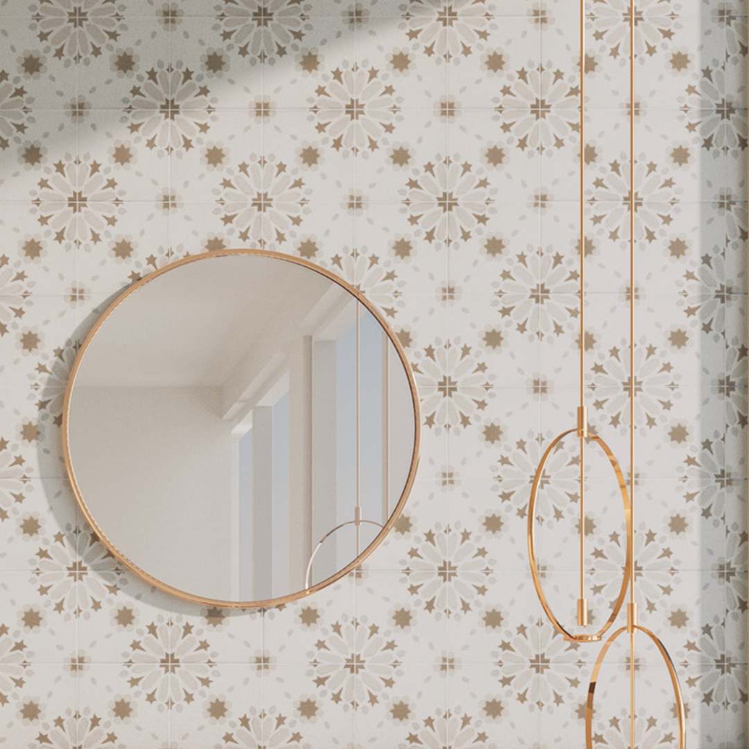 Dahlia 6" x 6" Grey Matte Porcelain Tile