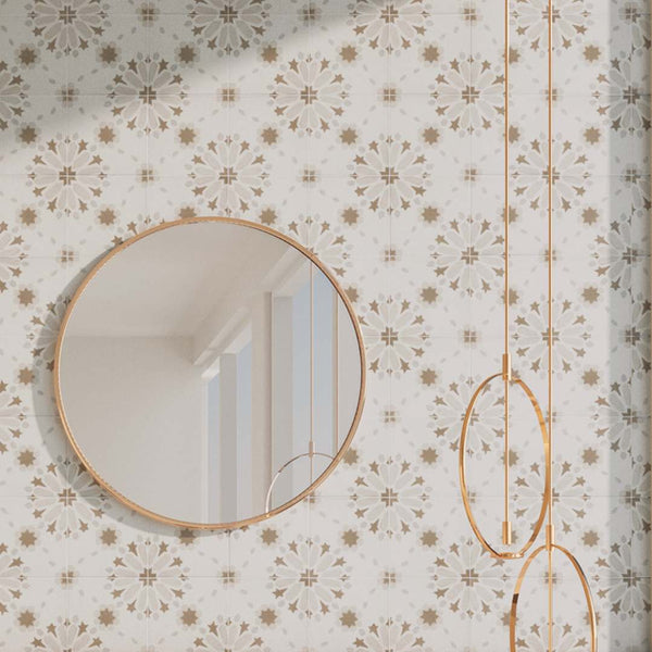 Dahlia 6" x 6" Grey Matte Porcelain Tile