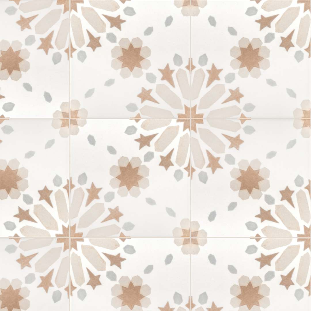 Dahlia 6" x 6" Grey Matte Porcelain Tile