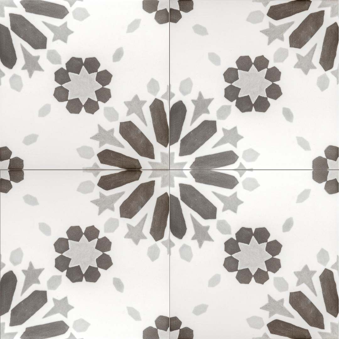 Dahlia 6" x 6" Noir Matte Porcelain Tile