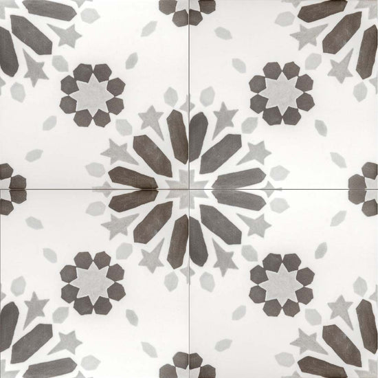 Dahlia 6" x 6" Noir Matte Porcelain Tile