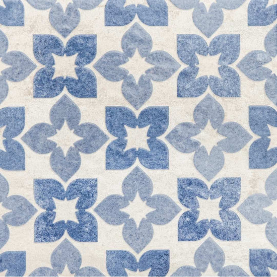 Phlox 8" x 8" Blue Porcelain Matte and Shiny Tile