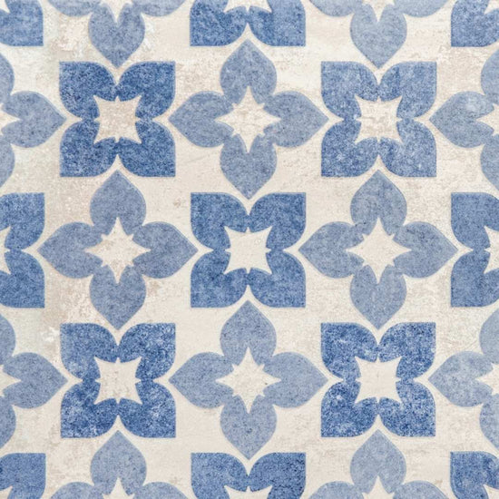 Phlox 8" x 8" Blue Porcelain Matte and Shiny Tile