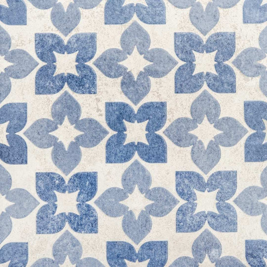 Phlox 8" x 8" Blue Porcelain Matte and Shiny Tile