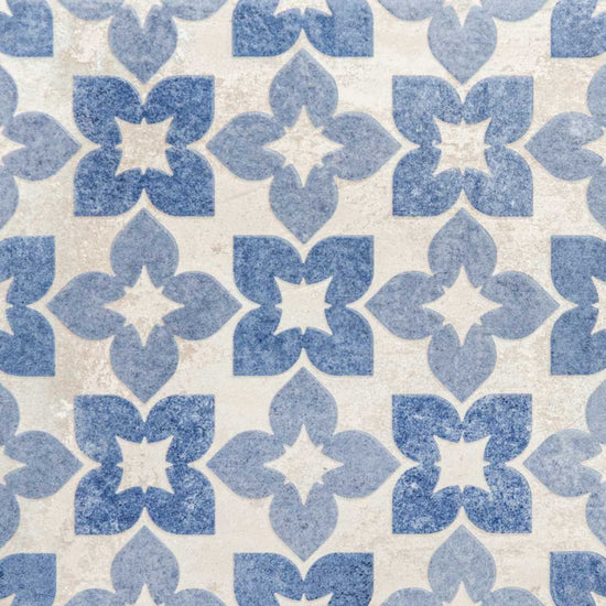 Phlox 8" x 8" Blue Porcelain Matte and Shiny Tile