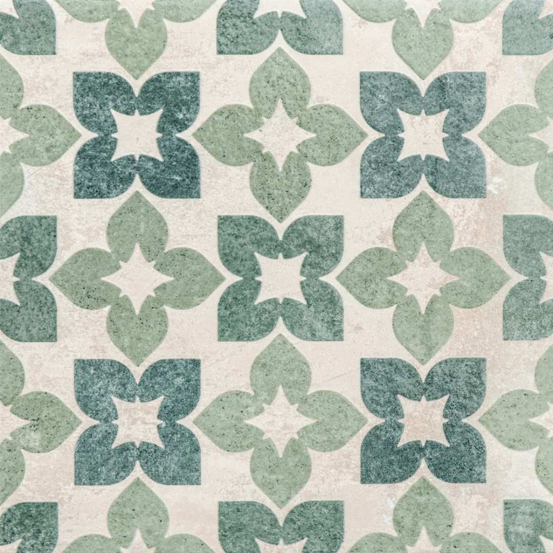 Phlox 8" x 8" Green Porcelain Matte and Shiny Tile