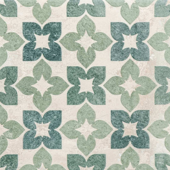 Phlox 8" x 8" Green Porcelain Matte and Shiny Tile