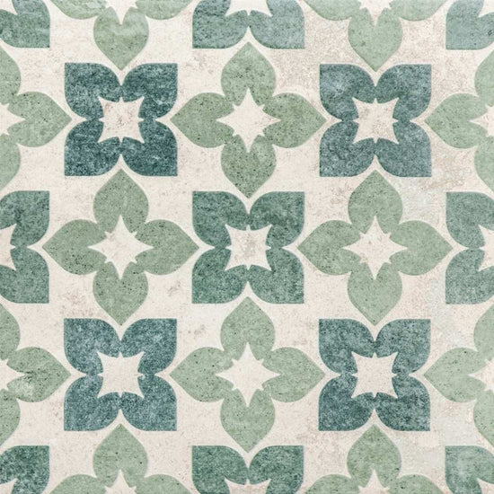 Phlox 8" x 8" Green Porcelain Matte and Shiny Tile