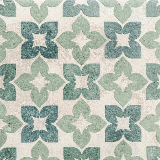 Phlox 8" x 8" Green Porcelain Matte and Shiny Tile