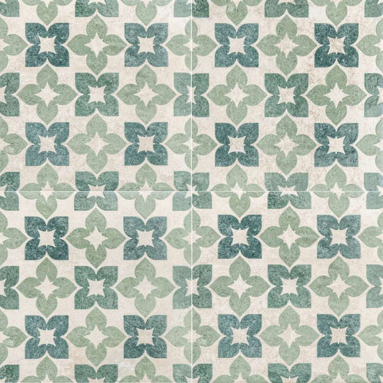 Phlox 8" x 8" Green Porcelain Matte and Shiny Tile