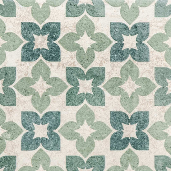 Phlox 8" x 8" Green Porcelain Matte and Shiny Tile