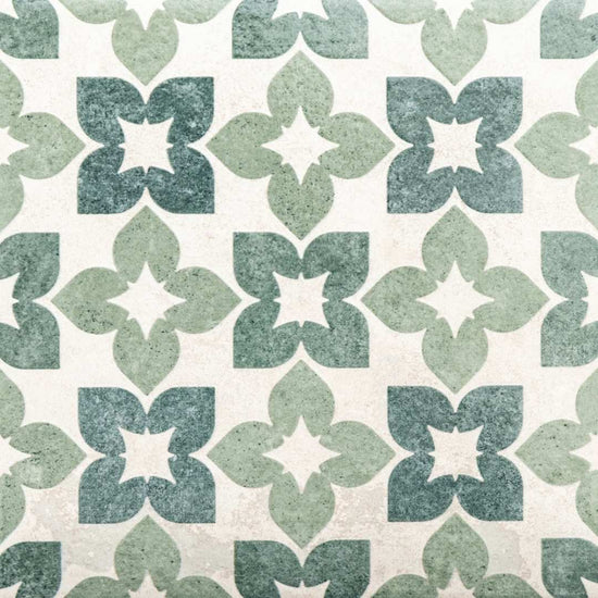 Phlox 8" x 8" Green Porcelain Matte and Shiny Tile