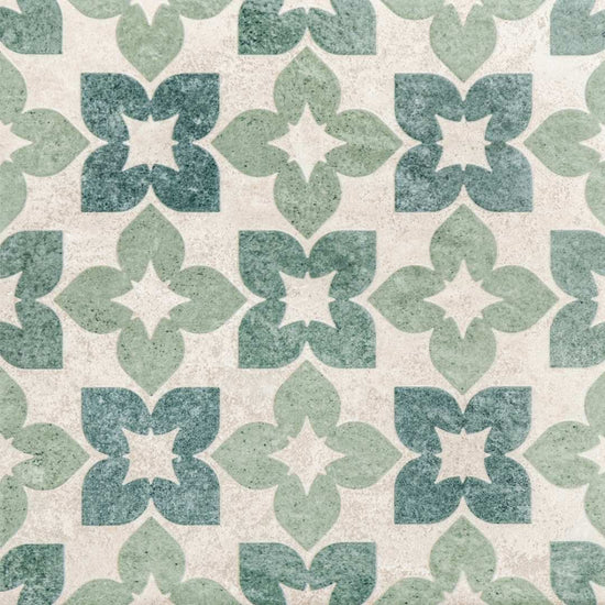 Phlox 8" x 8" Green Porcelain Matte and Shiny Tile